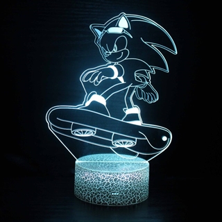 Sonic lampe med 3D-effekt og farveskift – Skate-action
